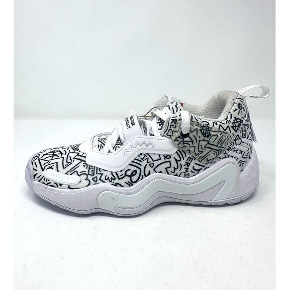 Adidas women 7 D.O.N. Issue 3 J Basketball Sneaker White Black GY2829 - Picture 6 of 7